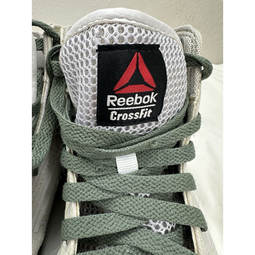 Reebok Crossfit Sneakers Size 8.5 High Top Trainer Shoes Lace Up White Green - Picture 2 of 12